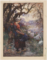 GG 050
<br/>
Bij de ganzen
<br/>
<em>Koppenol, Cornelis (1865-1946)</em>